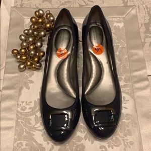 ✨Navy Blue Patent Leather Wedges Women’s 9.5M